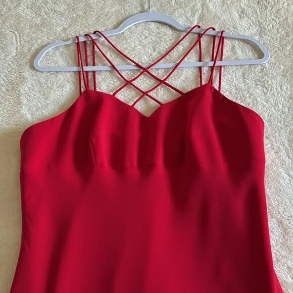 Evan Picone Dress Size 12 Red Fit and Flare Formal Holiday Dress - Picture 4 of 13